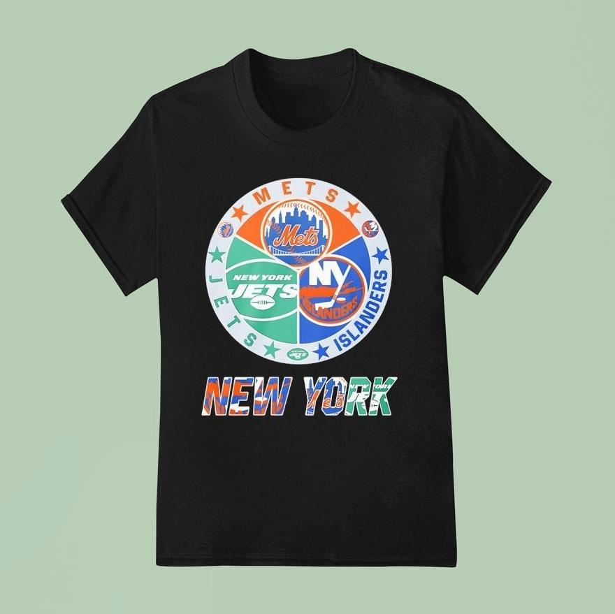 New York Islanders New York Mets New York Jets Mashup Logo Shirt