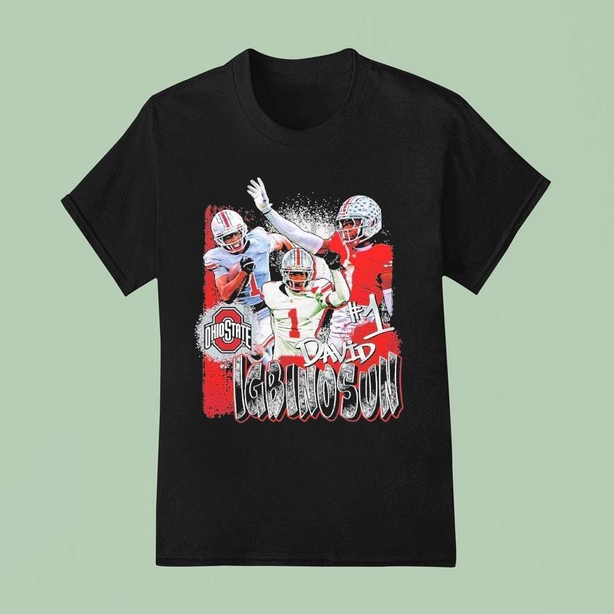 Ohio State Buckeyes #1 Davison Igbinosun Highlight Shirt