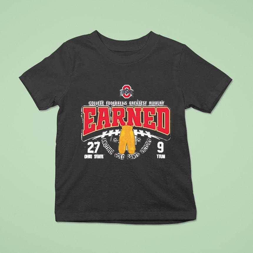 Ohio State Buckeyes 2025 Gold Pants Earned Shirt