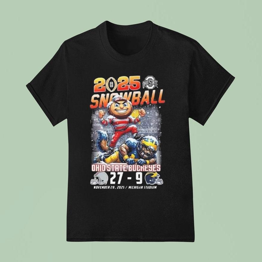 Ohio State Buckeyes 2025 Snow Ball Champions Winner 27-9 Mascot Shirt