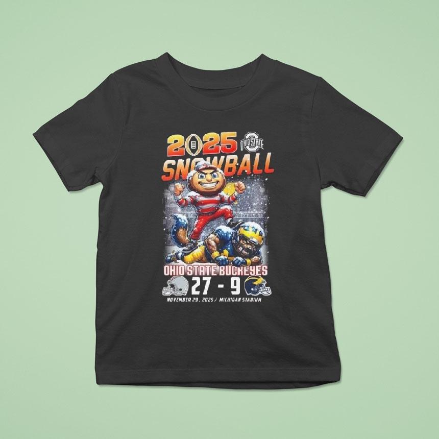 Ohio State Buckeyes 2025 Snow Ball Champions Winner 27-9 Mascot Shirt