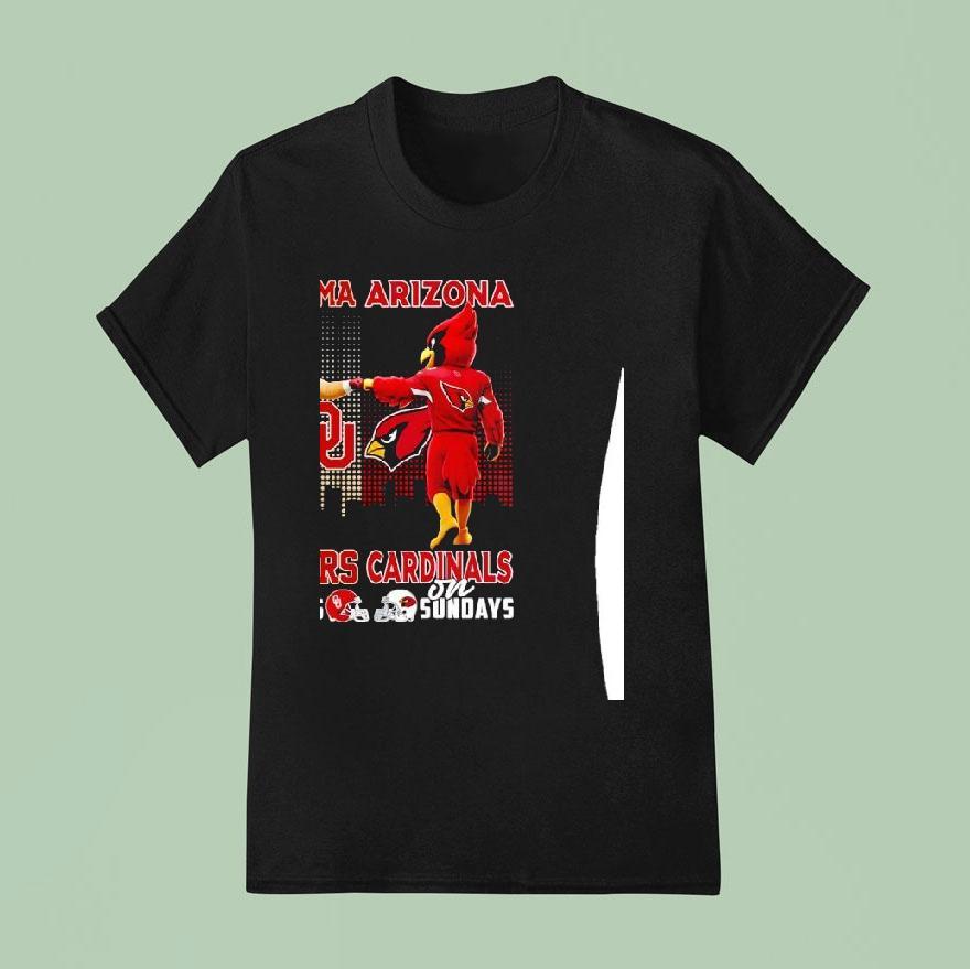 Oklahoma Sooners On Saturdays And Arizona Cardinals On Sunday Mascot With City Skyline Shirt