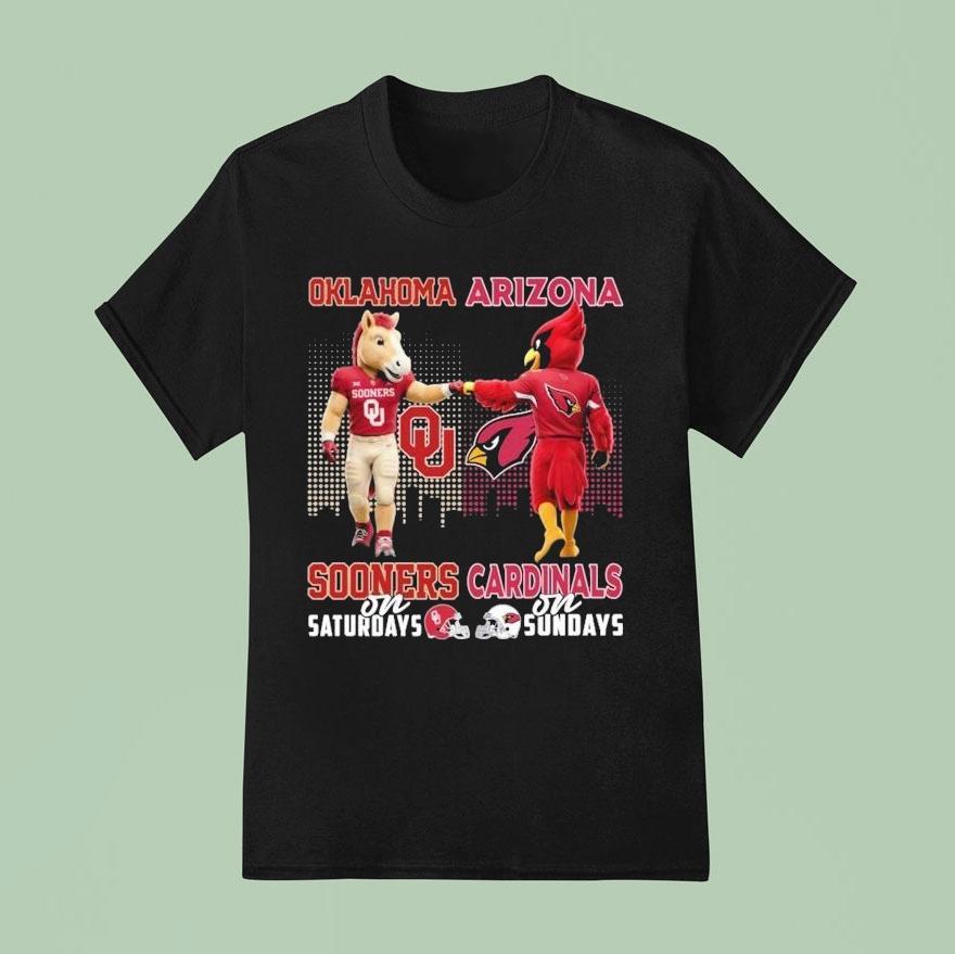 Oklahoma Sooners On Saturdays Arizona Cardinals On Sundays Mascot Shirt