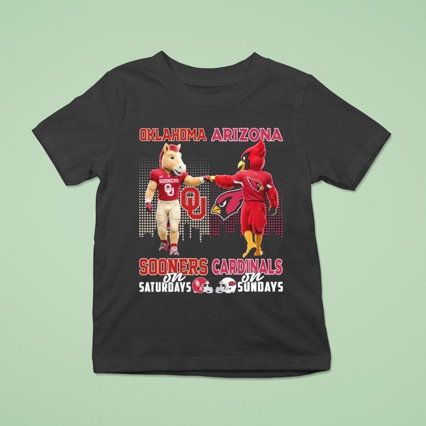 Oklahoma Sooners On Saturdays Arizona Cardinals On Sundays Mascot Shirt
