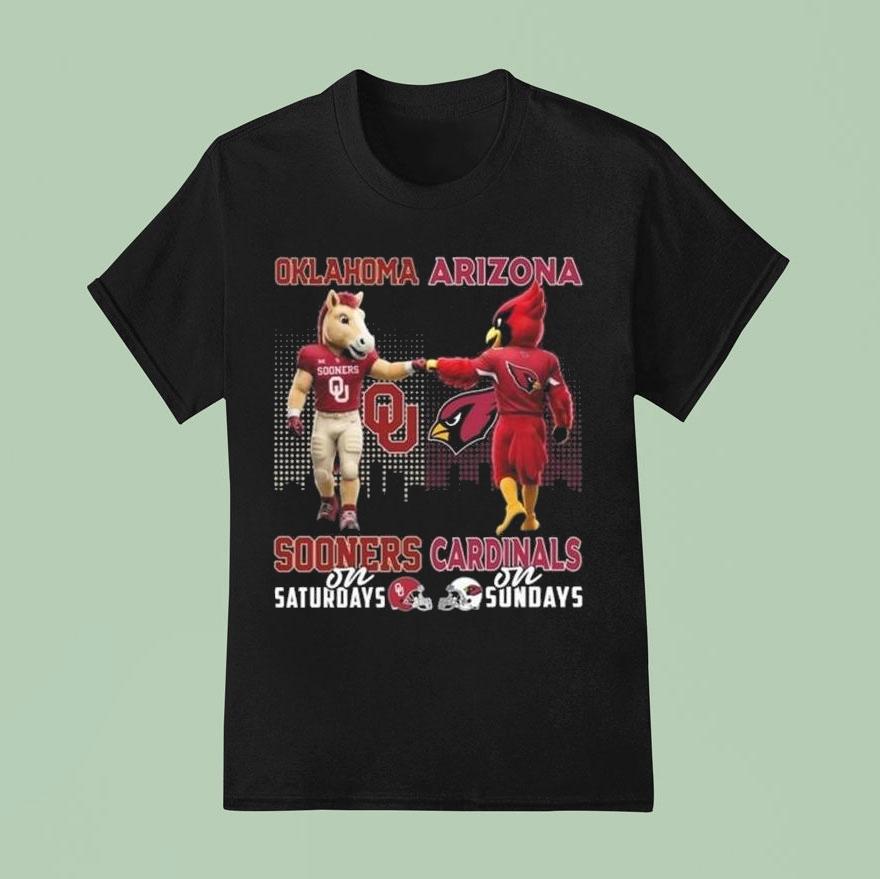 Oklahoma Sooners On Saturdays X Arizona Cardinals On Sundays Mascot 2025 Shirt