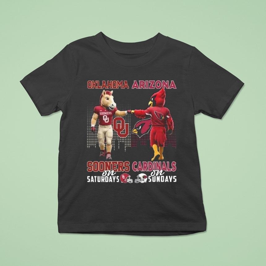 Oklahoma Sooners On Saturdays X Arizona Cardinals On Sundays Mascot 2025 Shirt