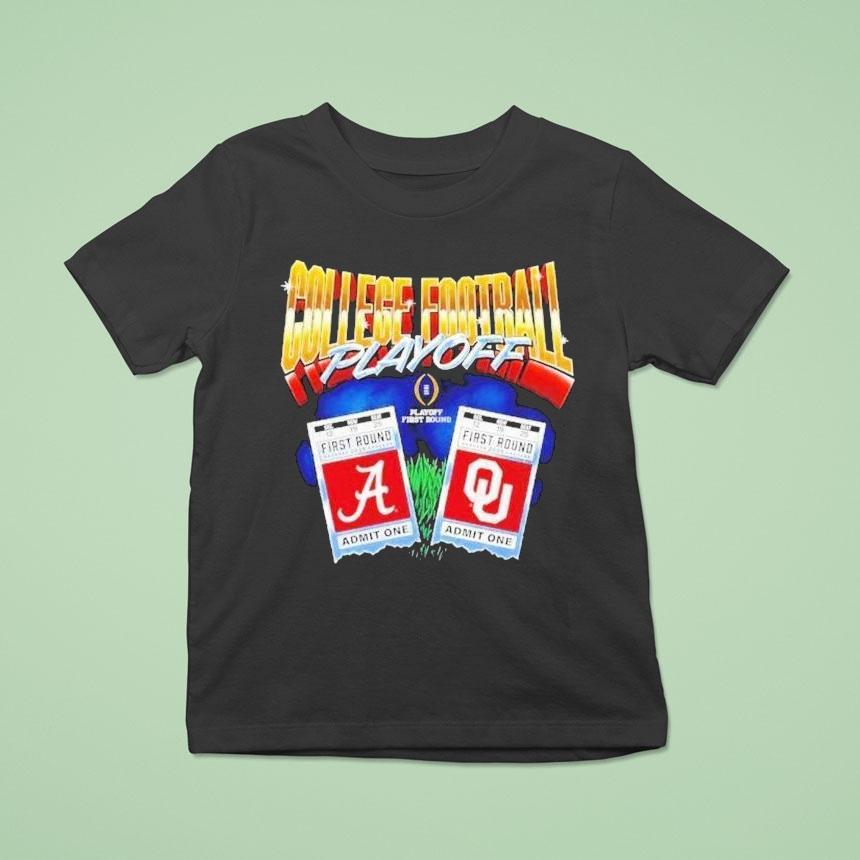 Oklahoma Sooners Vs Alabama Crimson Tide 2025 Cfp First Round Tickets Shirt