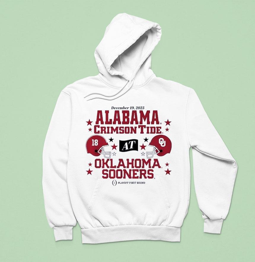 Oklahoma Sooners Vs Alabama Crimson Tide Playoff First Round 2025 Shirt Oklahoma Sooners Vs Alabama Crimson Tide Playoff First Round 2025 Shirt