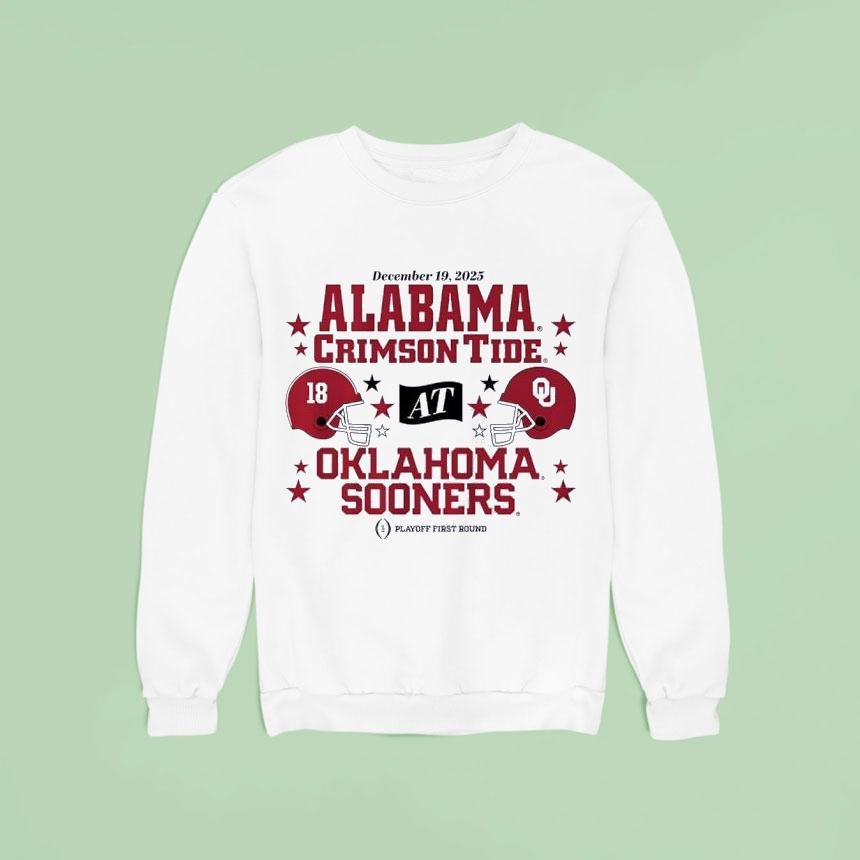 Oklahoma Sooners Vs Alabama Crimson Tide Playoff First Round 2025 Shirt Oklahoma Sooners Vs Alabama Crimson Tide Playoff First Round 2025 Shirt