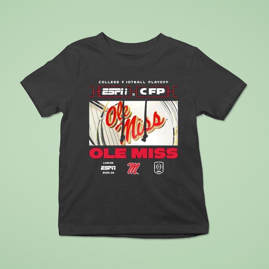Ole Miss Rebels Espn X Cfp College Football Playoff Live On Espn 2025 26 Shirt