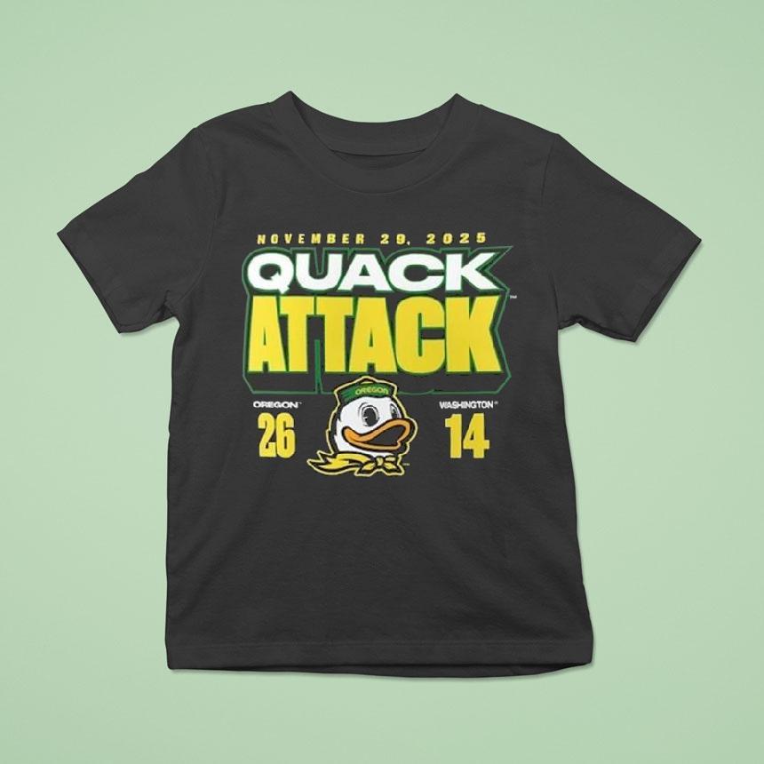 Oregon Ducks Vs Washington Huskies Quack Attack 2025 Score 26-14 Shirt