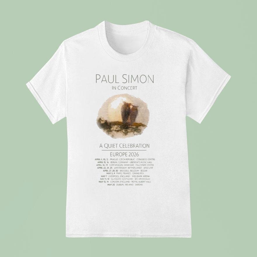 Paul Simon A Quiet Celebration Europe 2026 Tour Shirt