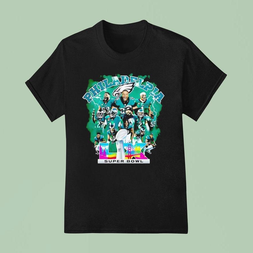 Philadelphia Eagle Football Super Bowl Lix Shirt