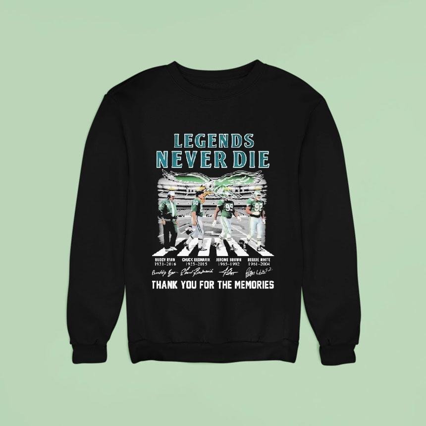 Philadelphia Eagles Philly Legends Never Die Thank You For The Memories Road Abbey Signatures Shirt Philadelphia Eagles Philly Legends Never Die Thank You For The Memories Road Abbey Signatures Shirt