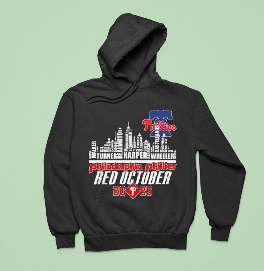 Philadelphia Phillies Red October 2025 Skyline Names Shirt Philadelphia Phillies Red October 2025 Skyline Names Shirt