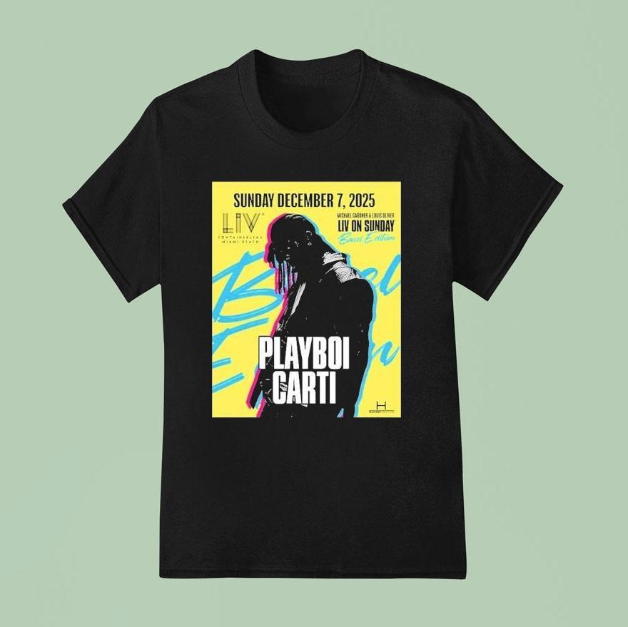 Playboi Carti Live At Liv Miami On December 7 2025 Basel Shirt