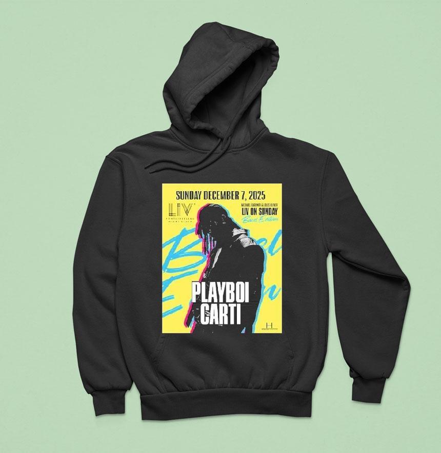 Playboi Carti Live At Liv Miami On December 7 2025 Basel Shirt Playboi Carti Live At Liv Miami On December 7 2025 Basel Shirt