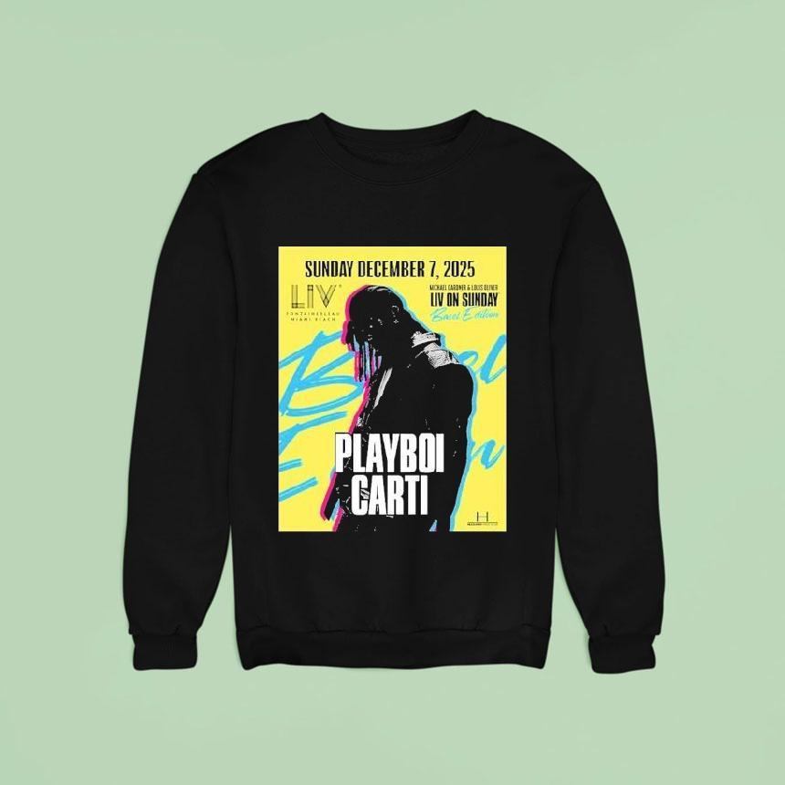 Playboi Carti Live At Liv Miami On December 7 2025 Basel Shirt Playboi Carti Live At Liv Miami On December 7 2025 Basel Shirt