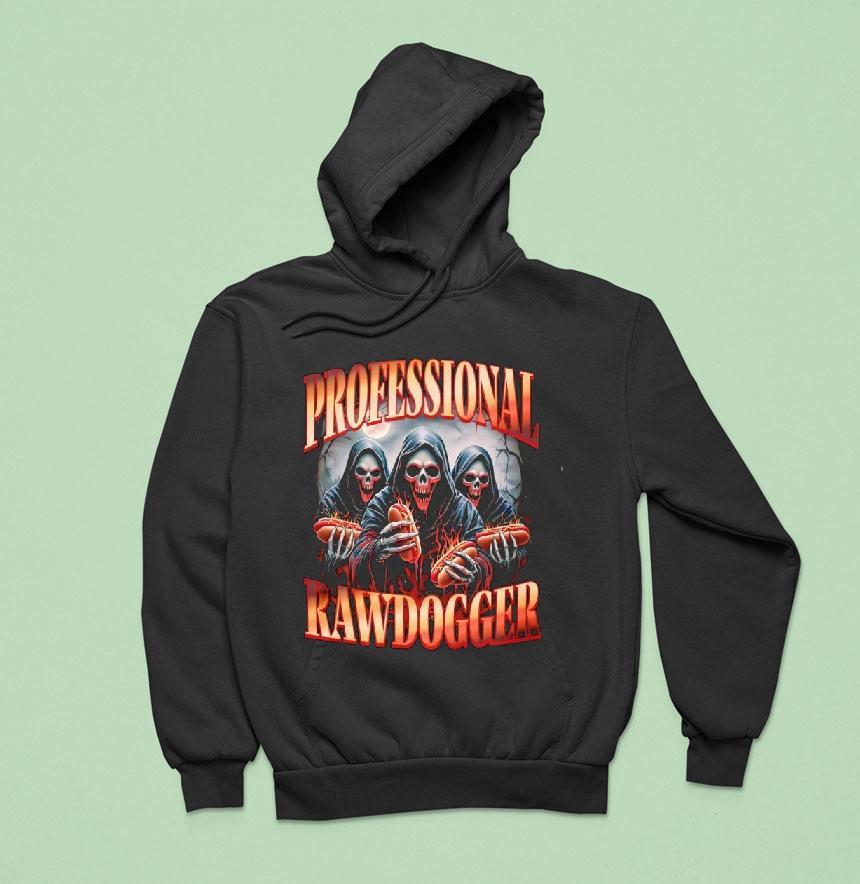 Professional Rawdogger Skeleton Hotdog Shirt Professional Rawdogger Skeleton Hotdog Shirt
