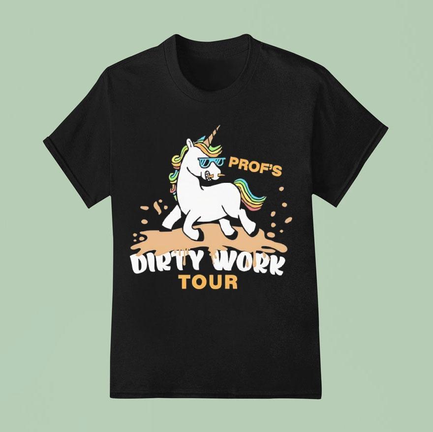 Prof’s Dirty Work Tour Unicorn Characters Shirt