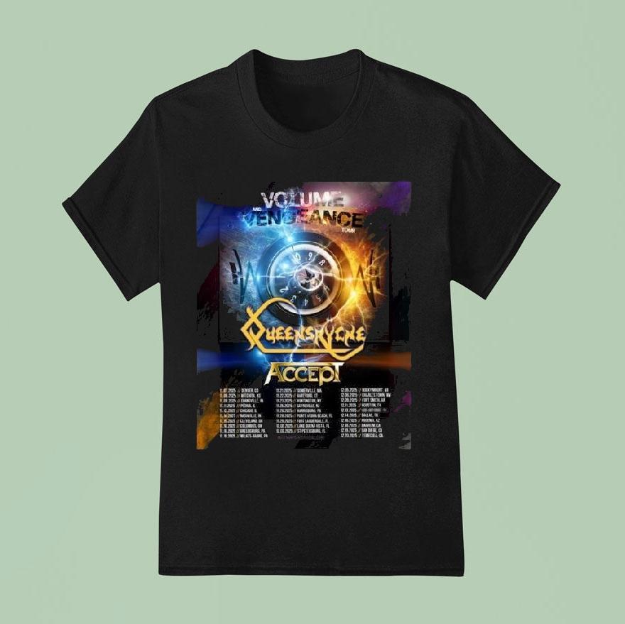 Queensryche Volume And Vengeance Tour For Fall Of 2025 Cities List For November To December Shirt