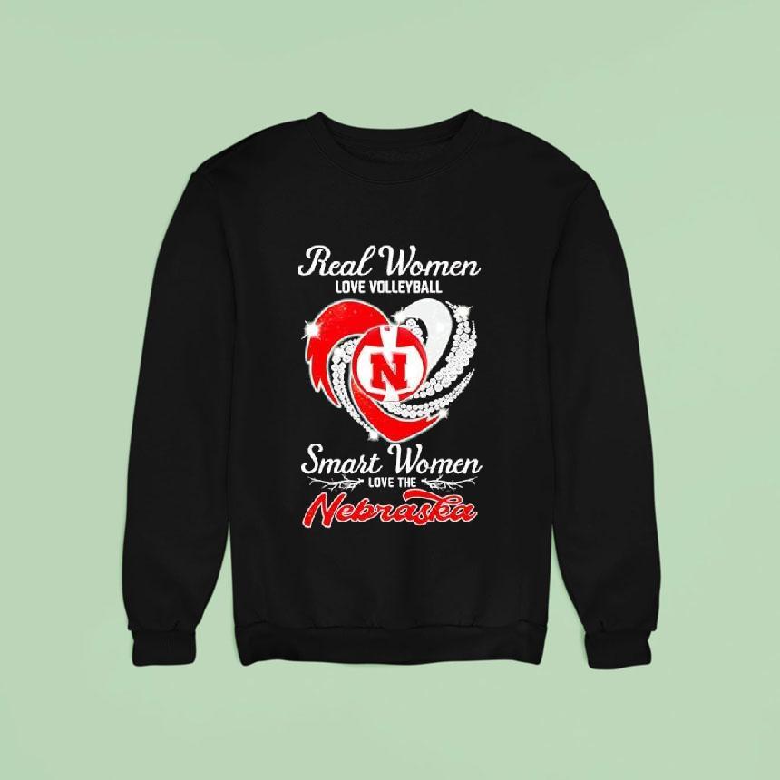 Real Women Love Volleyball Smart Women Love The Nebraska Graphic Shirt Real Women Love Volleyball Smart Women Love The Nebraska Graphic Shirt