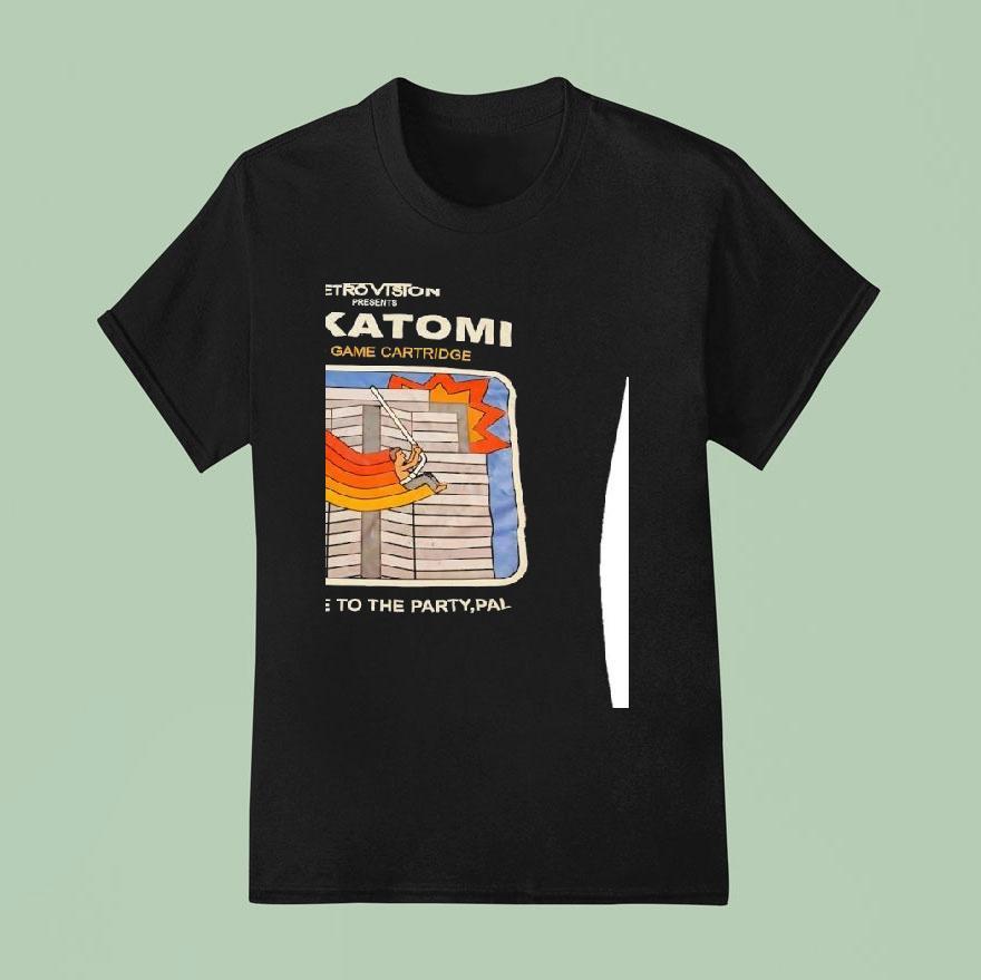 Retrovision Nakatomi Video Game Cartridge Welcome To The Party Pal Shirt
