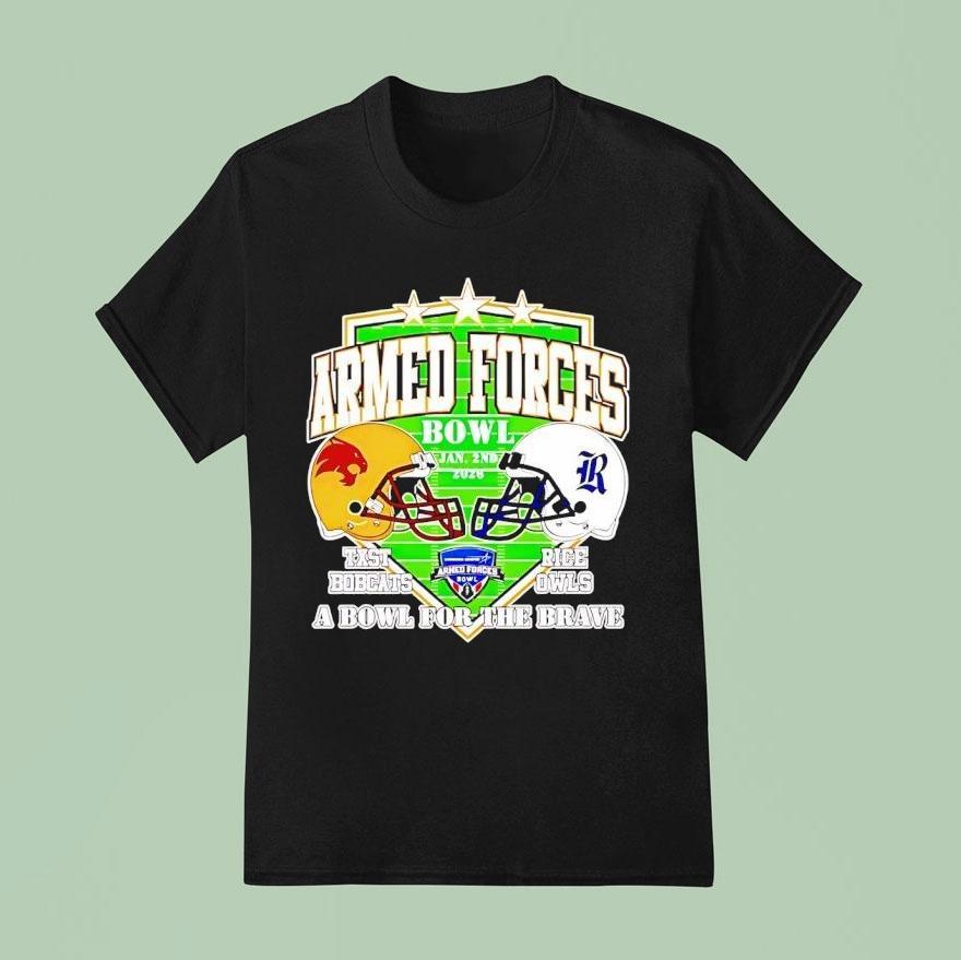 Rice Owls Vs. Texas State Bobcats Armed Forces Texas State Bowl Shirt