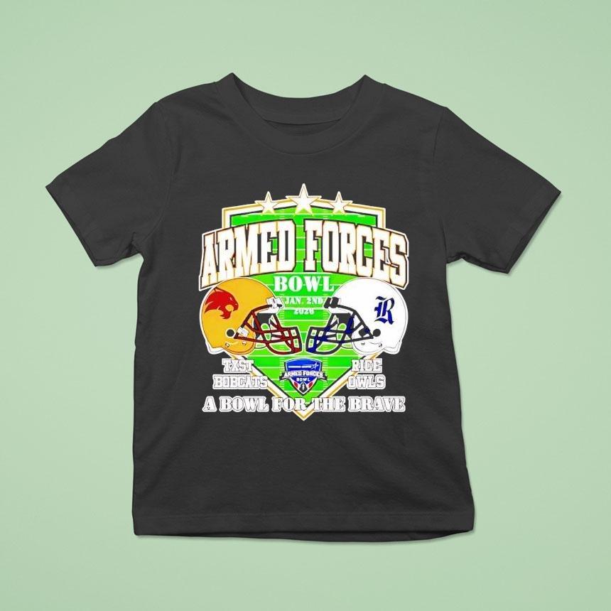 Rice Owls Vs. Texas State Bobcats Armed Forces Texas State Bowl Shirt