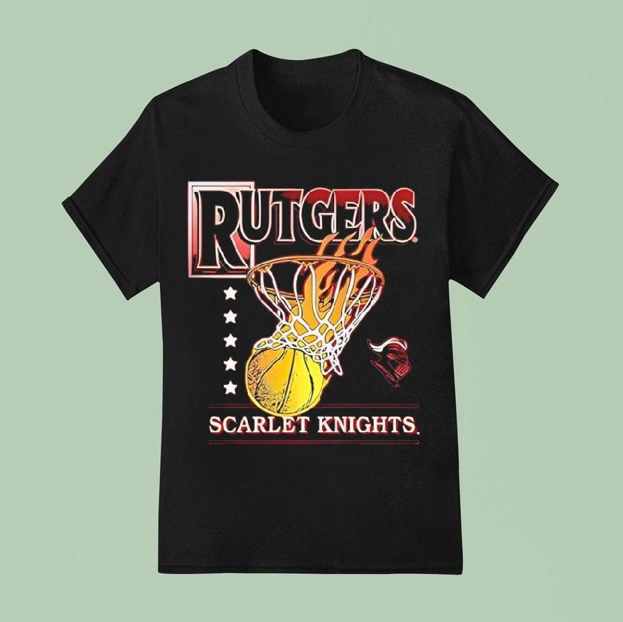 Rutgers Scarlet Knights Basketball Hoops Logo Shirt