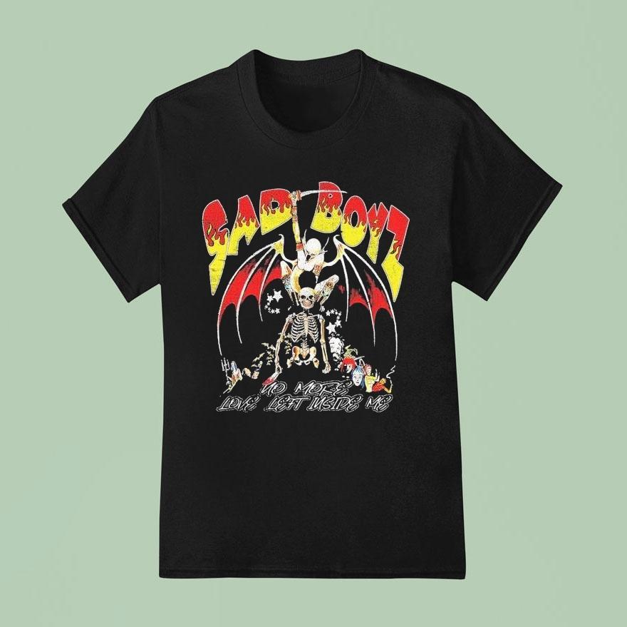 Sad Boyz No More Love Left Inside Me Skeleton Shirt