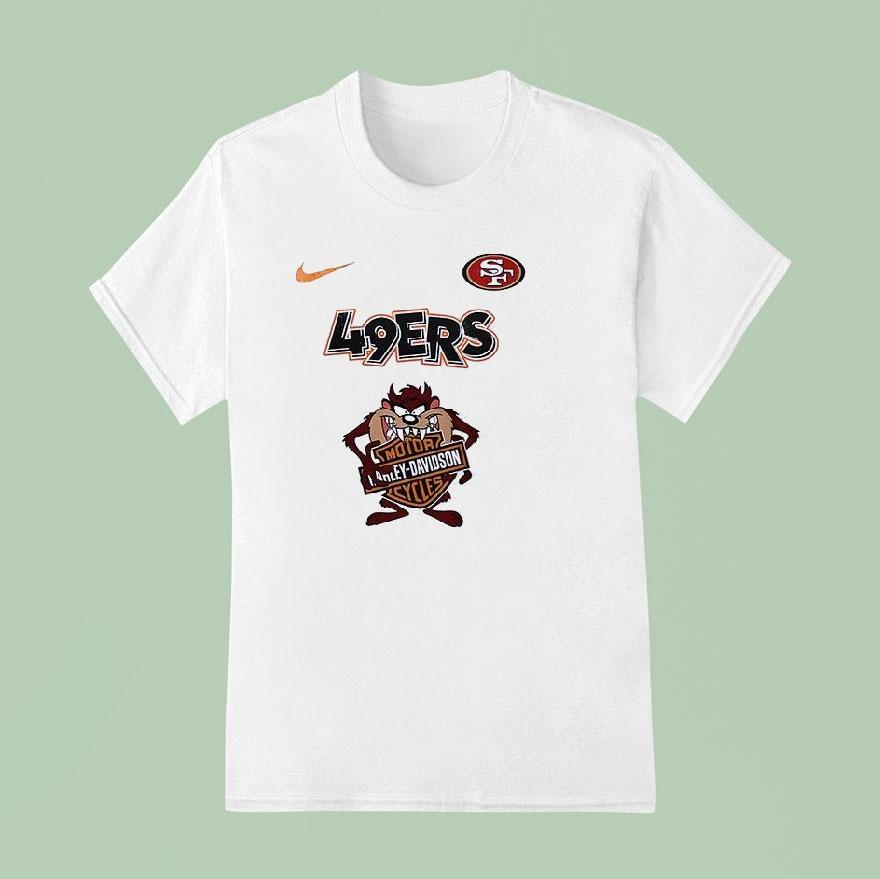 San Francisco 49ers X Taz Looney Tunes Harley Davidson Shirt