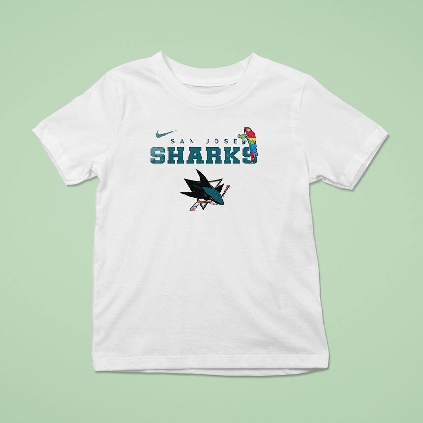 San Jose Sharks X Jimmy Buffett Parrot Mascot Shirt