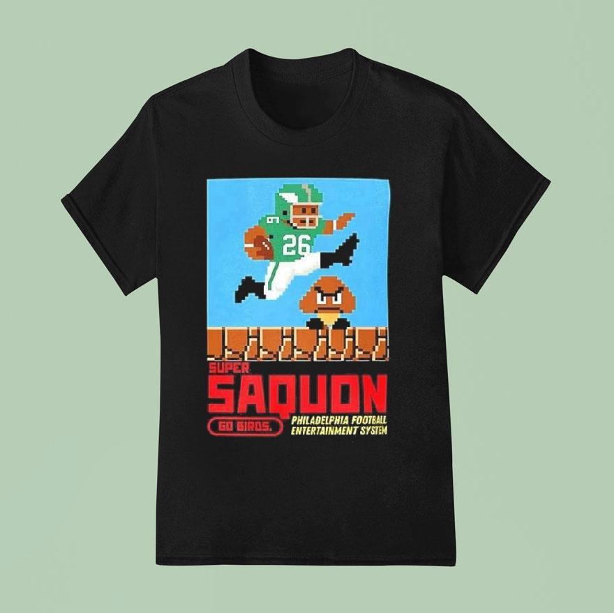 Saquon Barkley Philadelphia Eagles Football Super Saquon Go Birds Pixel Art Shirt