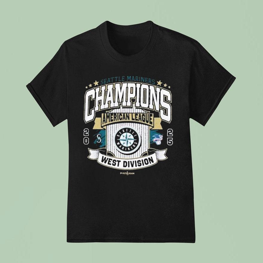 Seattle Mariners American League West Division Champions 2025 Mlb Postseason Celebration Shirt