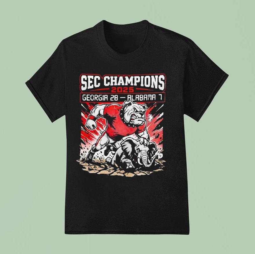 Sec Championship 2025 Georgia Bulldogs 28 Alabama Crimson Tide 2 Mascot Shirt