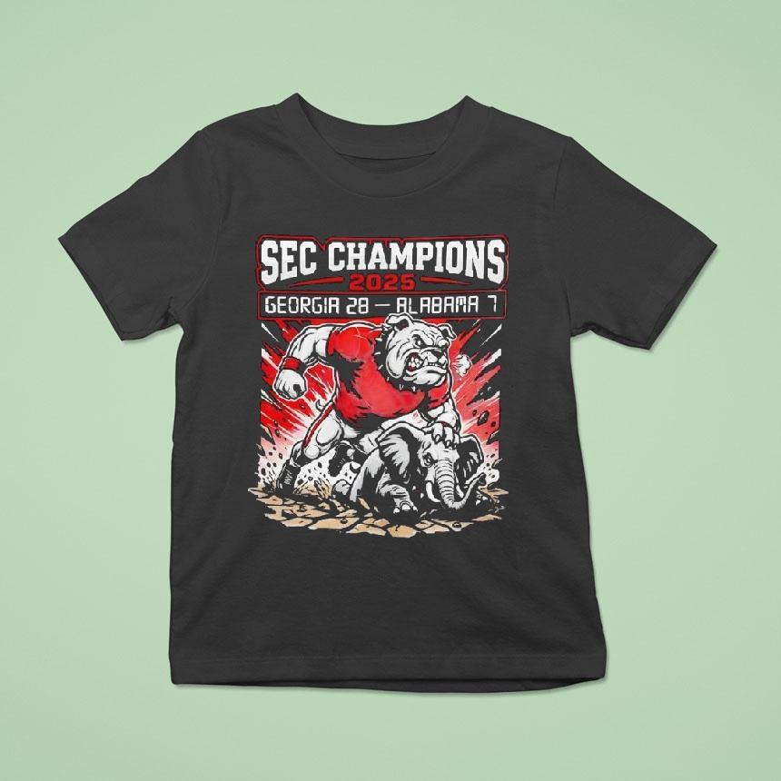 Sec Championship 2025 Georgia Bulldogs 28 Alabama Crimson Tide 2 Mascot Shirt