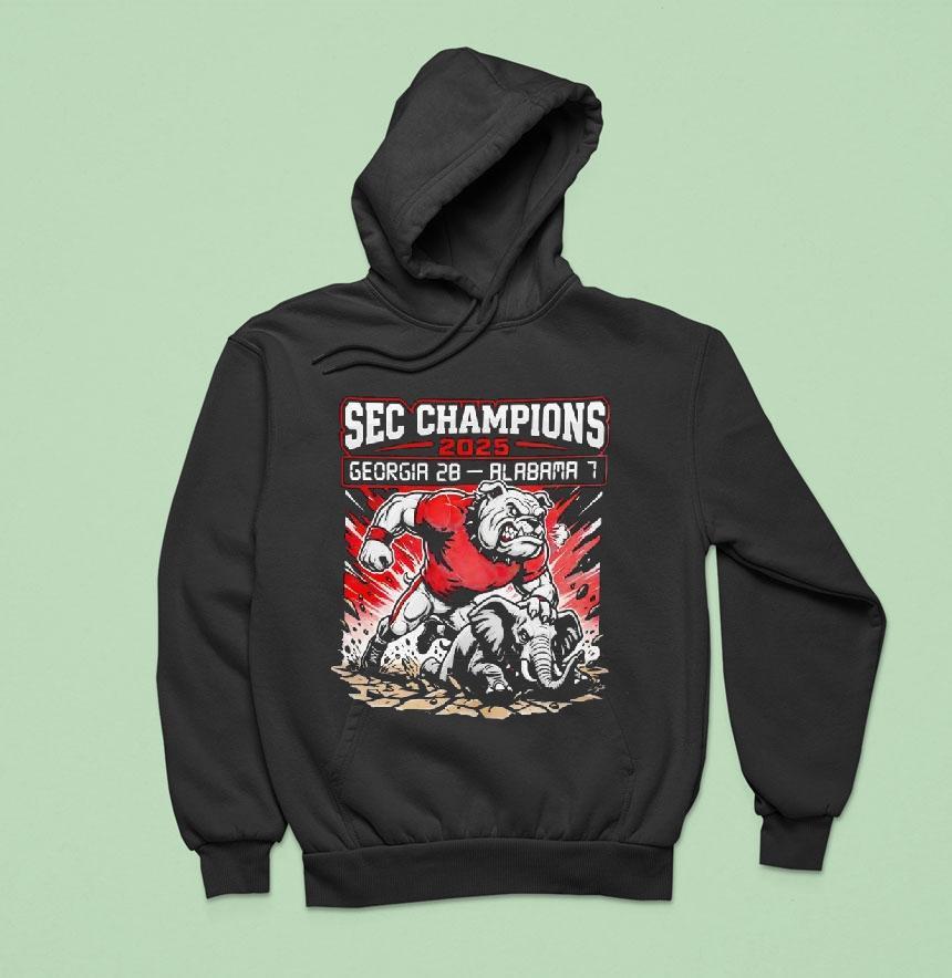 Sec Championship 2025 Georgia Bulldogs 28 Alabama Crimson Tide 2 Mascot Shirt Sec Championship 2025 Georgia Bulldogs 28 Alabama Crimson Tide 2 Mascot Shirt