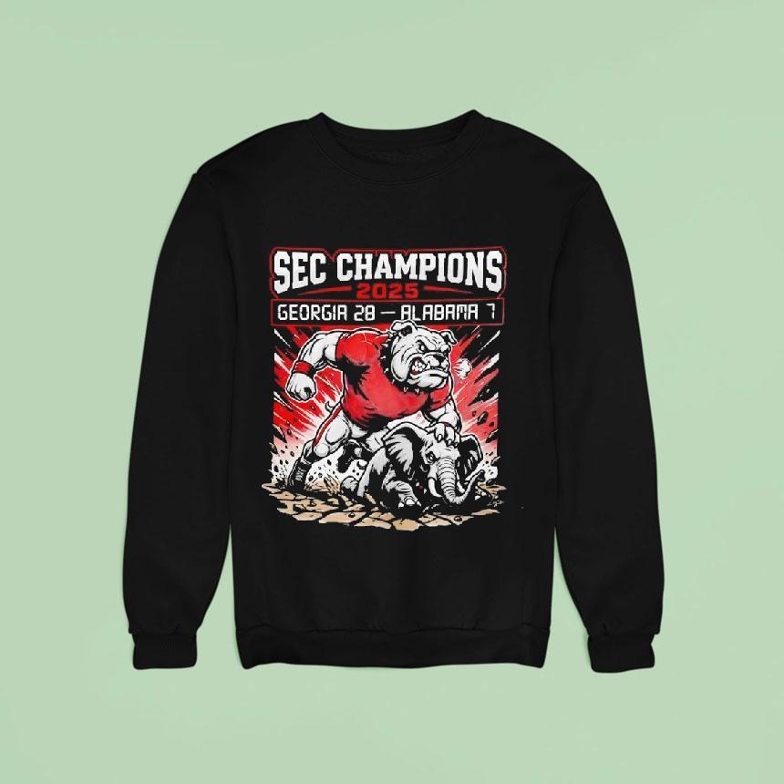 Sec Championship 2025 Georgia Bulldogs 28 Alabama Crimson Tide 2 Mascot Shirt Sec Championship 2025 Georgia Bulldogs 28 Alabama Crimson Tide 2 Mascot Shirt