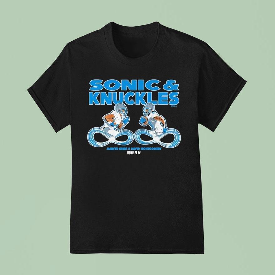 Sega Sonic And Knuckles Jahmyr Gibbs And David Montgomery Shirt