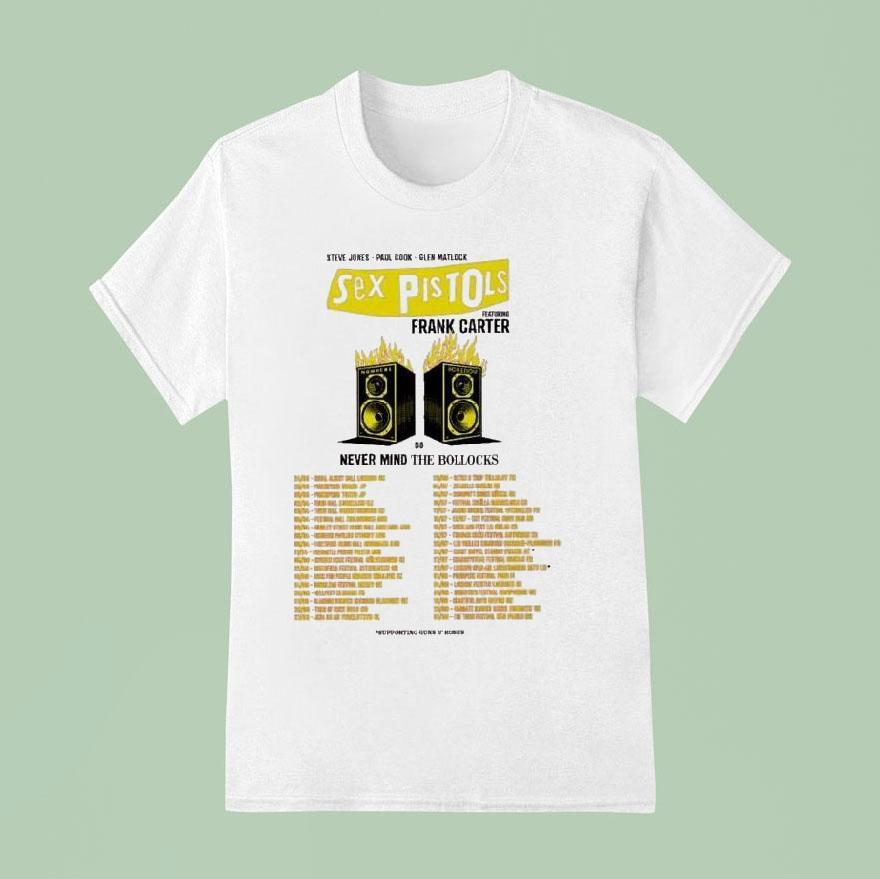 Sex Pistols Do Never Mind The Bollocks Tour 2025 Featuring Frank Carter Dates Shirt