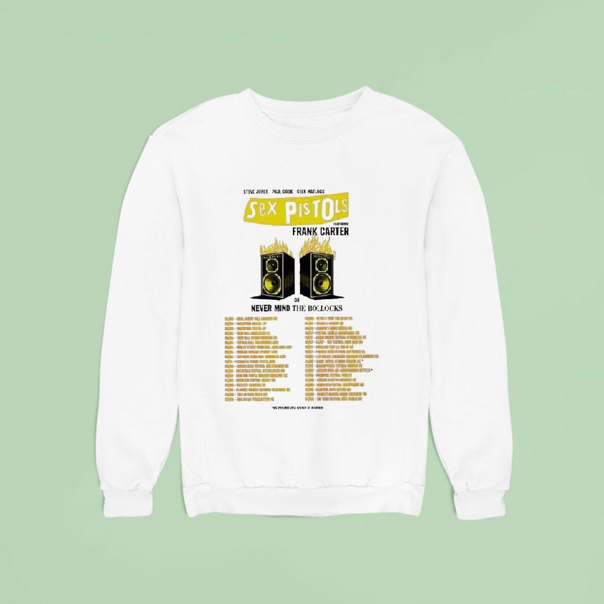 Sex Pistols Do Never Mind The Bollocks Tour 2025 Featuring Frank Carter Dates Shirt Sex Pistols Do Never Mind The Bollocks Tour 2025 Featuring Frank Carter Dates Shirt