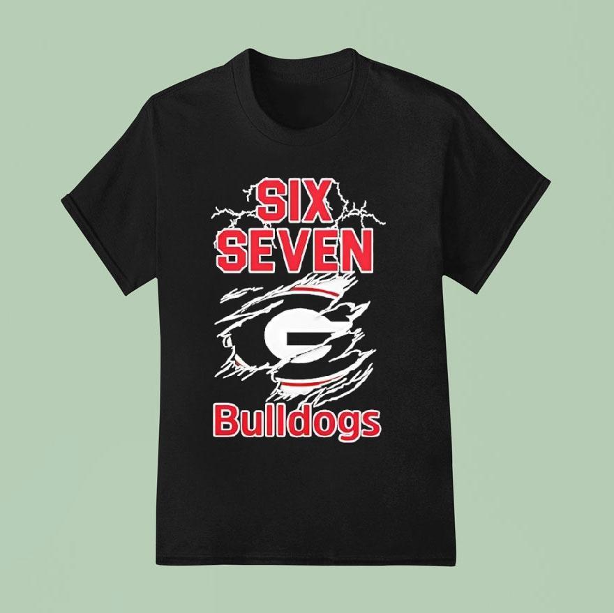 Six Seven Georgia Bulldogs Logo Lightning Shirt