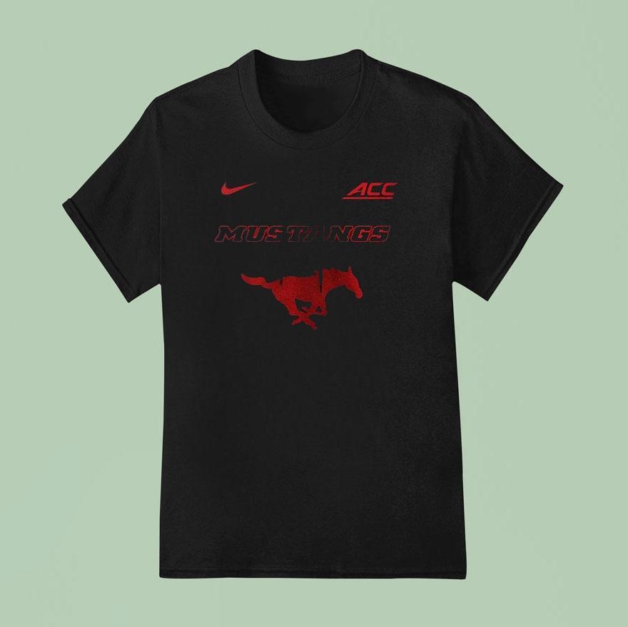 Smu Mustangs X Stranger Things Acc Crossover Logo Shirt