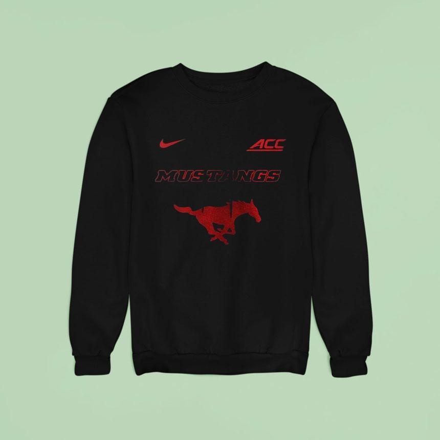 Smu Mustangs X Stranger Things Acc Crossover Logo Shirt Smu Mustangs X Stranger Things Acc Crossover Logo Shirt