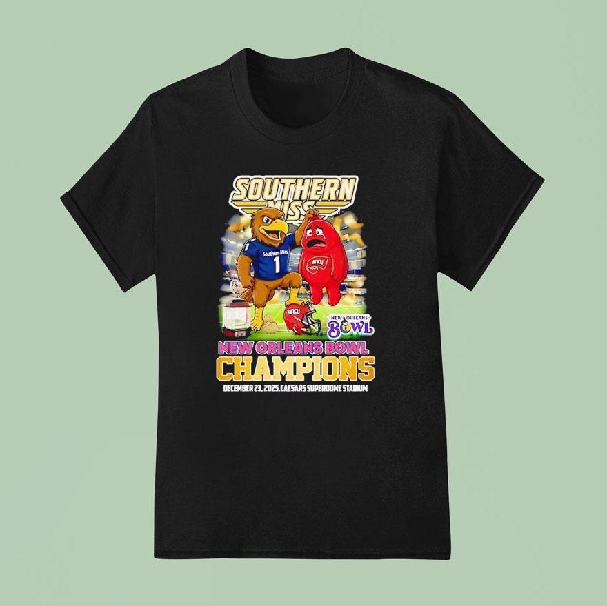 Southern Miss New Destroy Washington State Cougars In New Oleans Bowl 2025 Chanpions Shirt