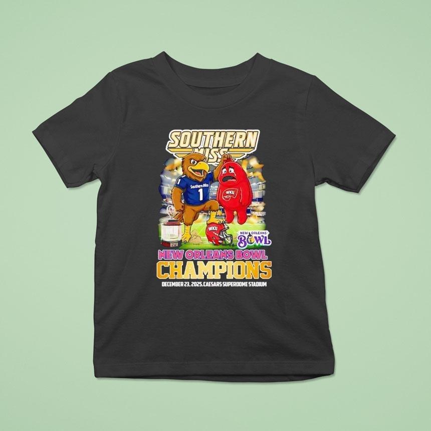 Southern Miss New Destroy Washington State Cougars In New Oleans Bowl 2025 Chanpions Shirt