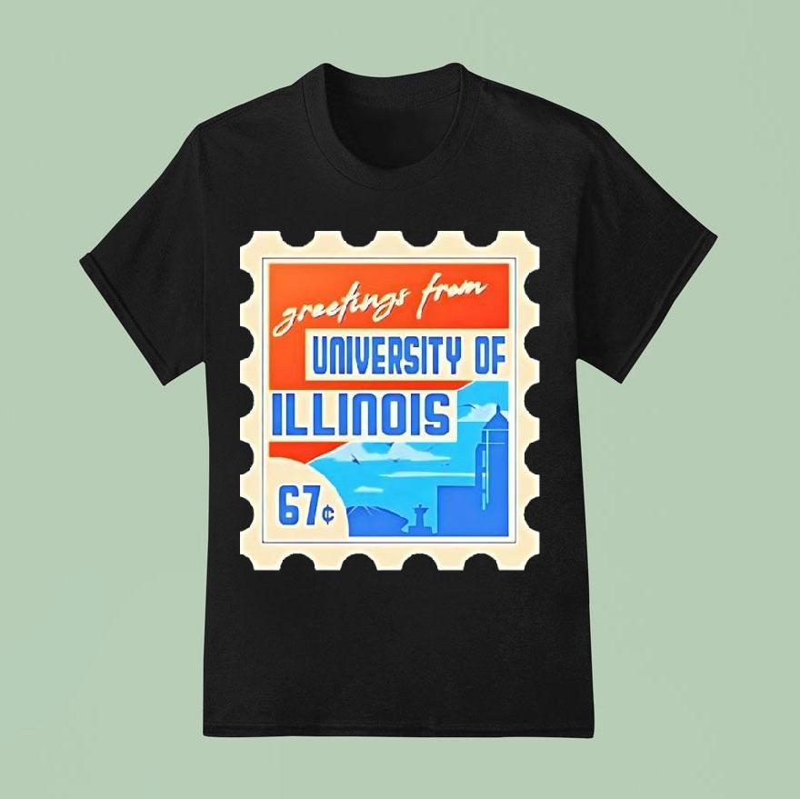 Stamp Greetings From University Of Illinois Shirt