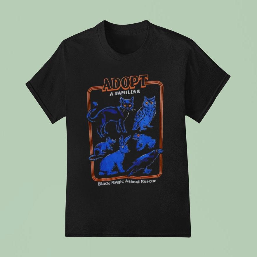 Steven Rhodes Adopt A Familiar Black Magic Animal Rescue Graphic Shirt