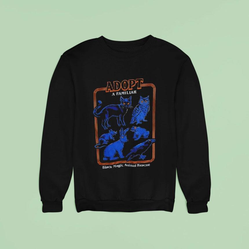 Steven Rhodes Adopt A Familiar Black Magic Animal Rescue Graphic Shirt Steven Rhodes Adopt A Familiar Black Magic Animal Rescue Graphic Shirt